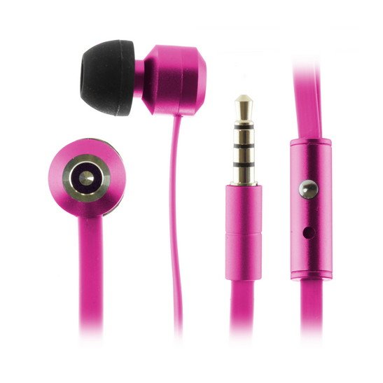Kitsound Ribbons Mic In-Ear Pink